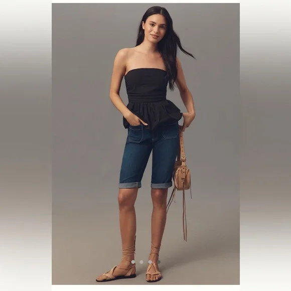 Anthropologie X Pilcro Denim Bermuda Shorts Chimbote Wash - Picture 2 of 4